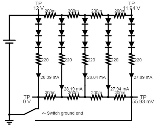 12V LED strip simulation